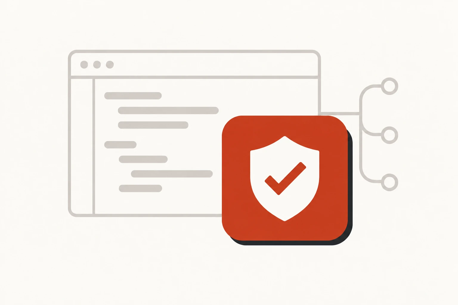 A security workflow behind a shield badge.