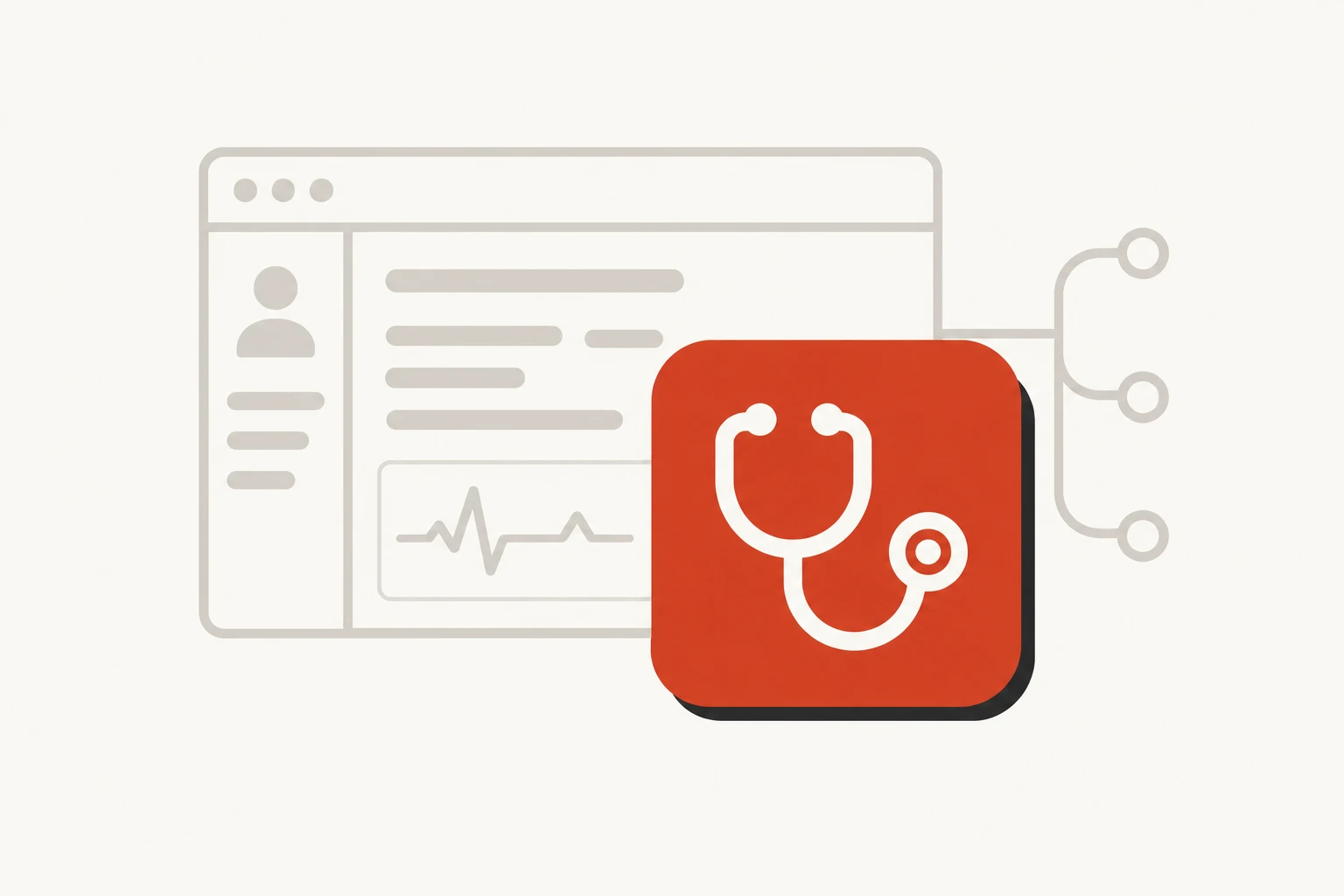 A clinical chart behind a stethoscope badge.